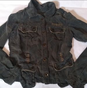 ‼️THRIFT STORE ALERT OFFER Guess Military Jacket Bomber Army Steampunk Coat M